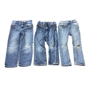 Toddler Boys Jeans Bundle Size 4T OshKosh Baby Gap Distressed Classic Denim Lot